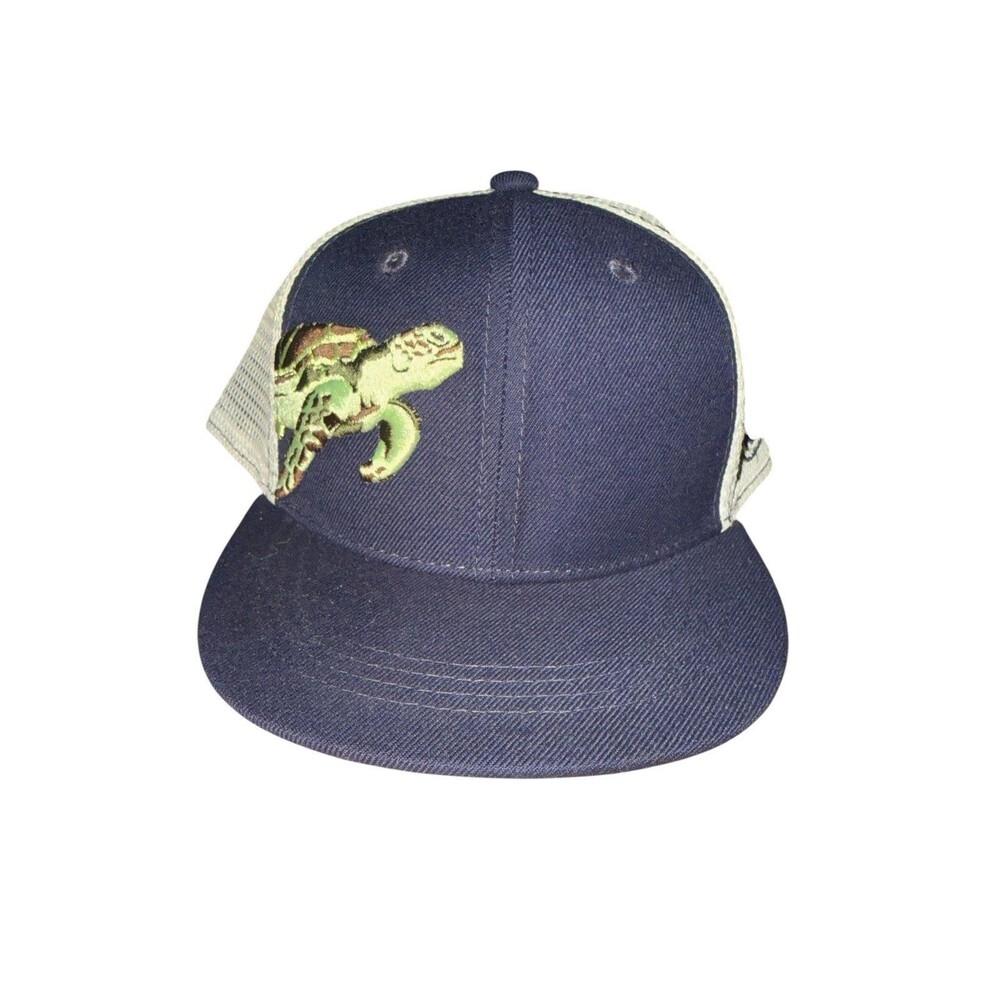 Aksels Sea Turtle Graphic Trucker Hat Navy Mesh Snapback Adjustable Cap